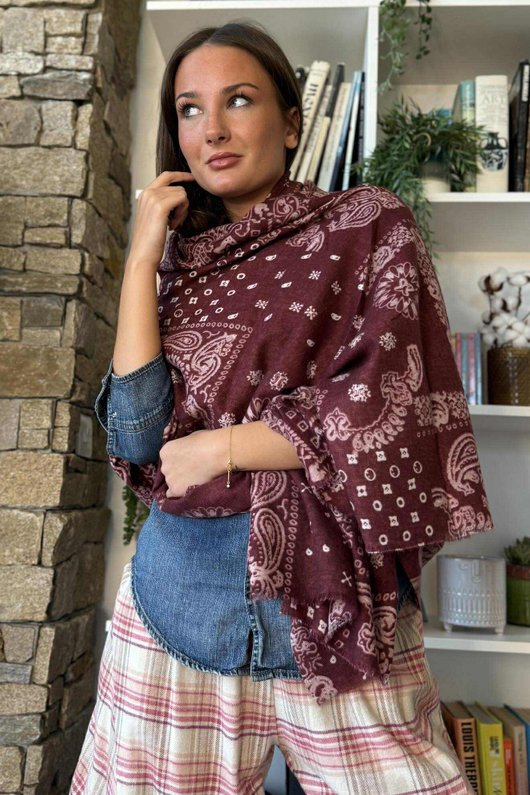 Lucky Bandana Scarf Burgundy